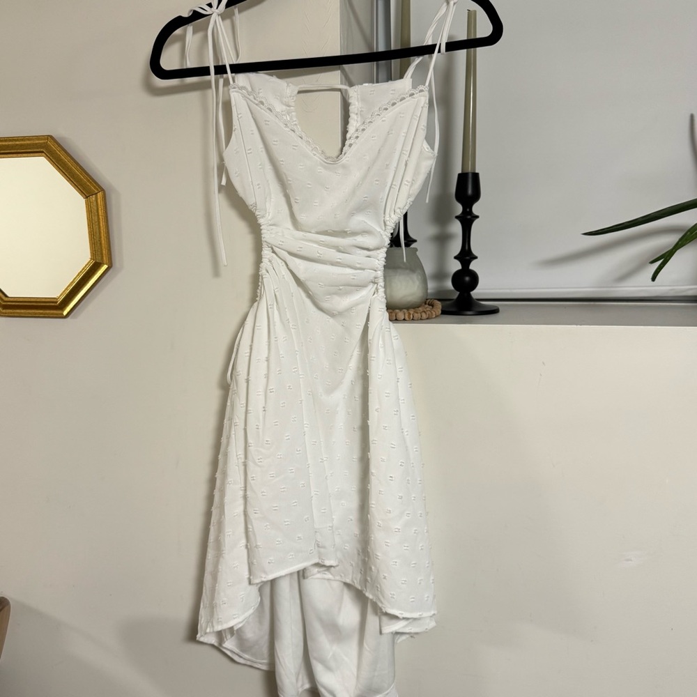 Lucy In The Sky Open Back Tie Up White Dress